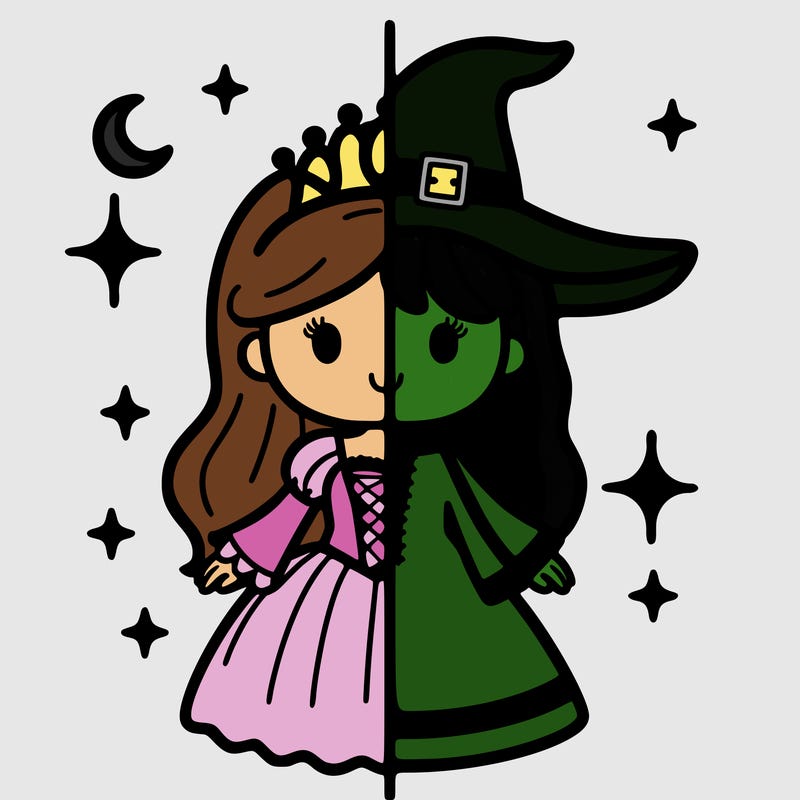 split princess and witch