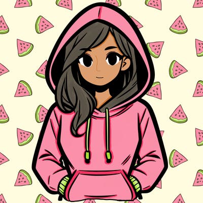 a woman wearing a hoodie