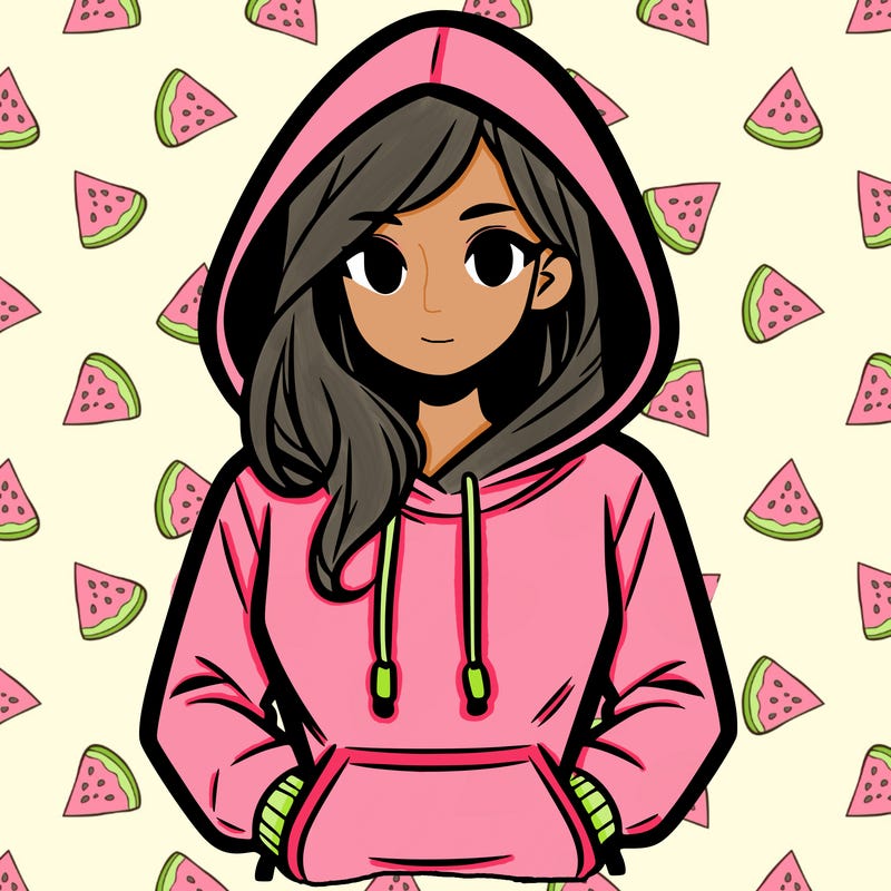 a woman wearing a hoodie