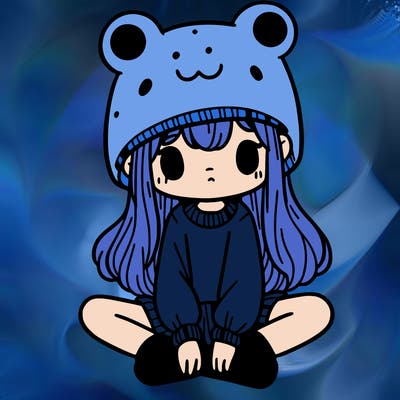 a girl wearing a frog hat and some frog socks