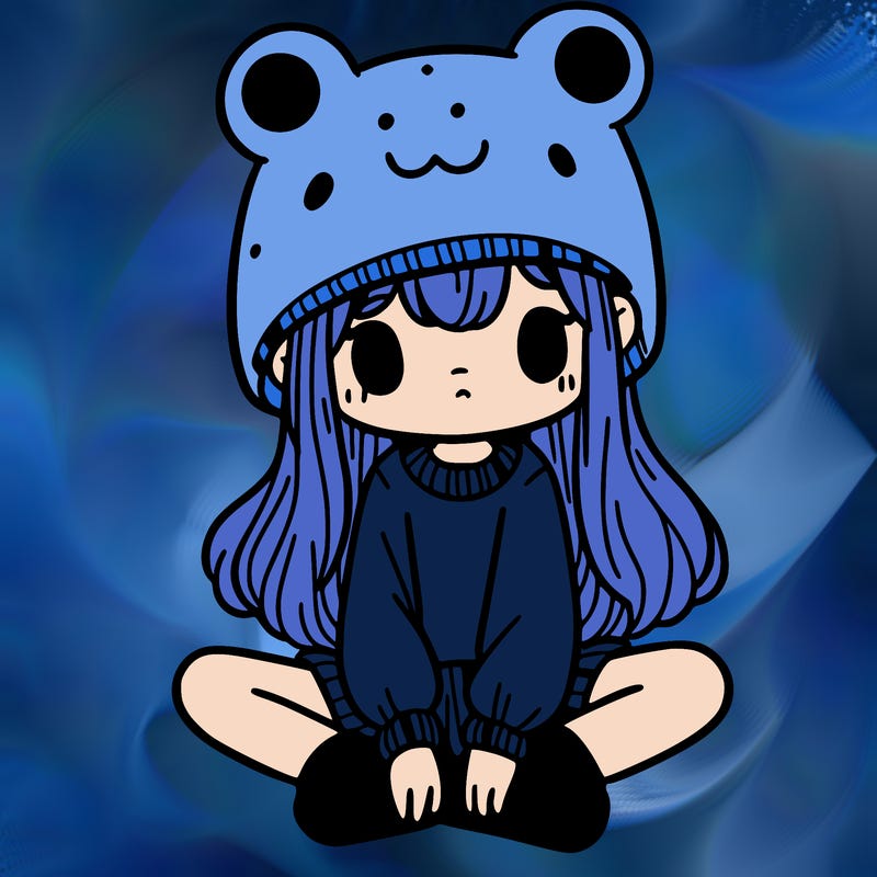 a girl wearing a frog hat and some frog socks