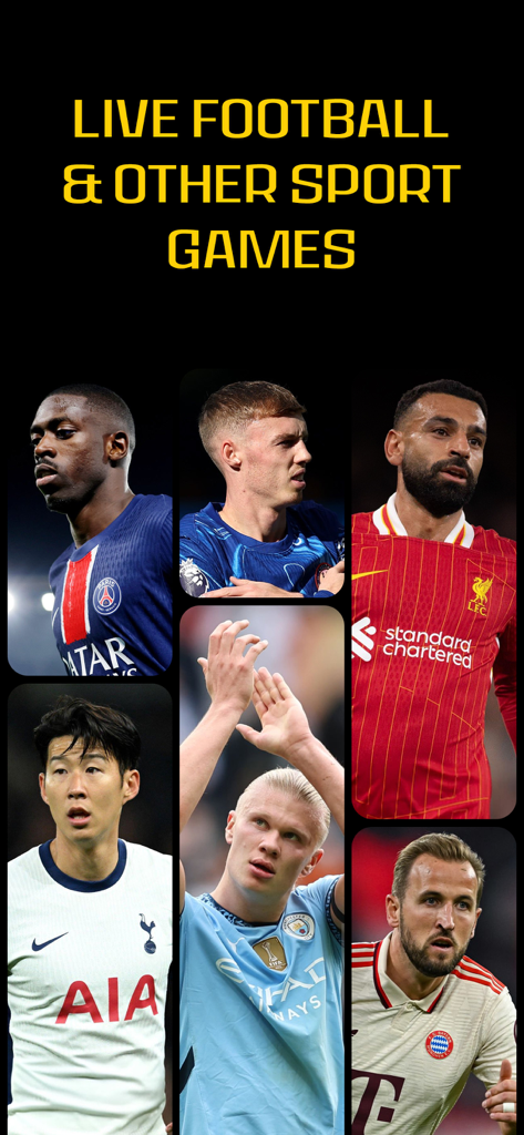 Setanta Sports app showing live football and sports games with famous soccer players