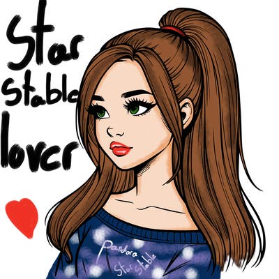 realistic girl with a high ponytail