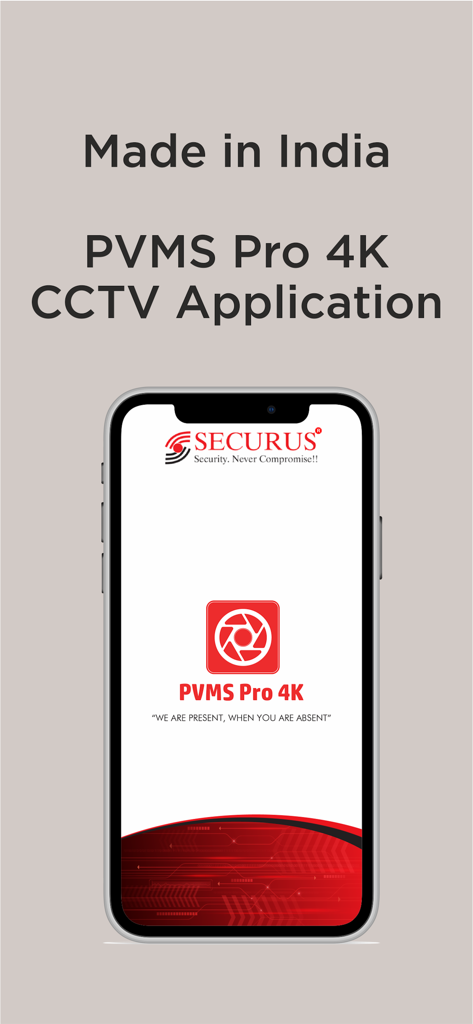 PVMS Pro 4K - PVMS Pro 4K CCTV security monitoring app splash screen with Securus logo