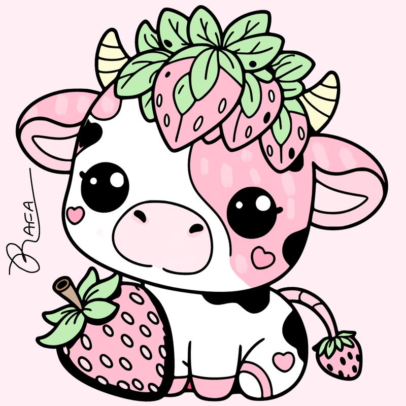 cute strawberry cow