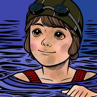 realistic girl swimmer