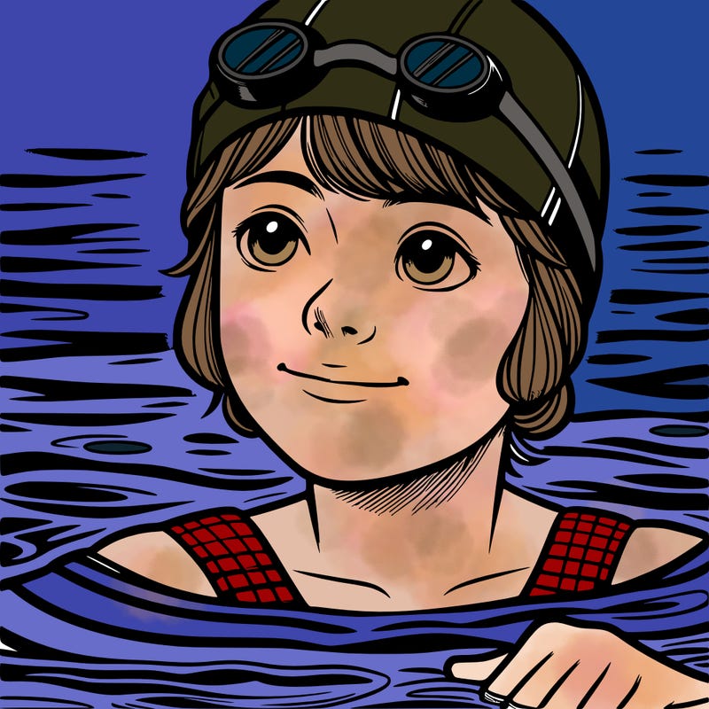 realistic girl swimmer