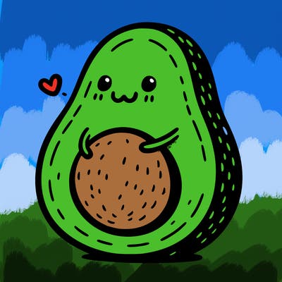 an avocado hugging an avocado