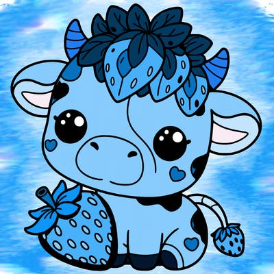 cute strawberry cow