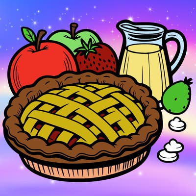 a pie of food