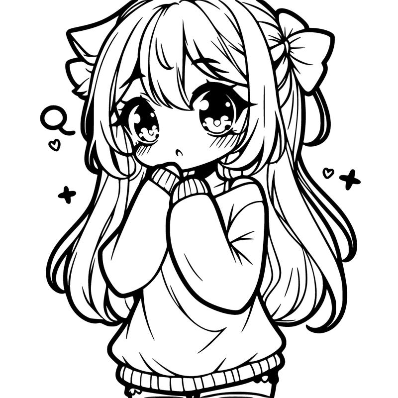 cute shy anime girl