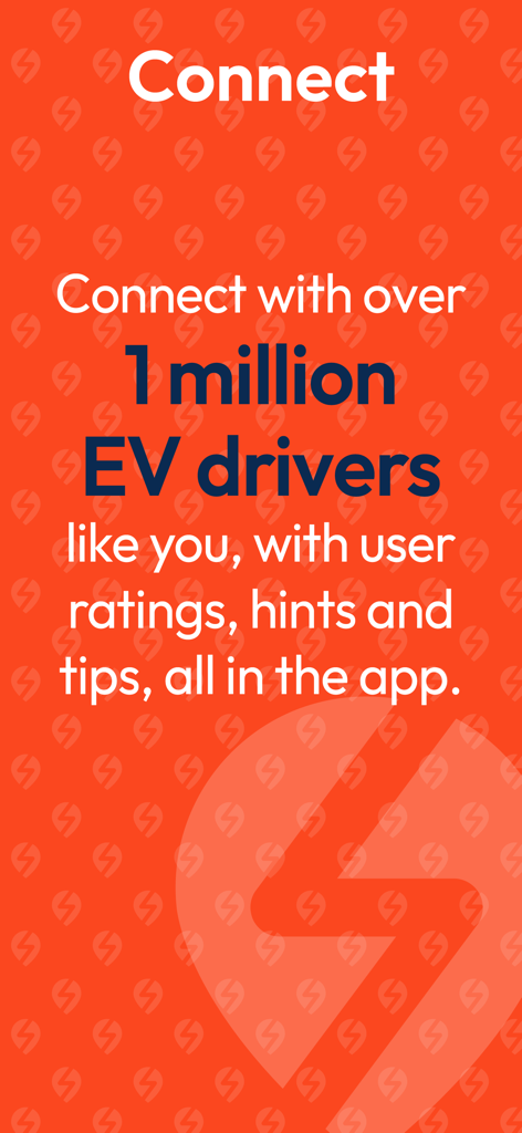 Zapmap app screen showing community features with over one million EV drivers sharing ratings and tips