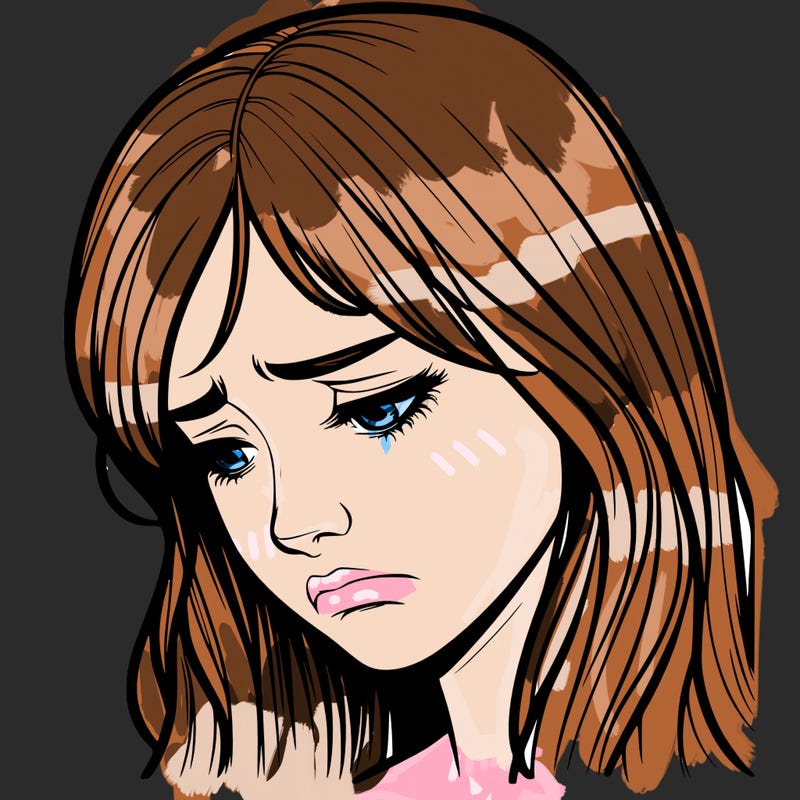 depressed realistic girl crying