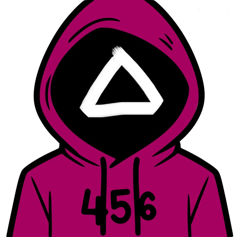 a person with non face waering a hoodie with a 456 symbol