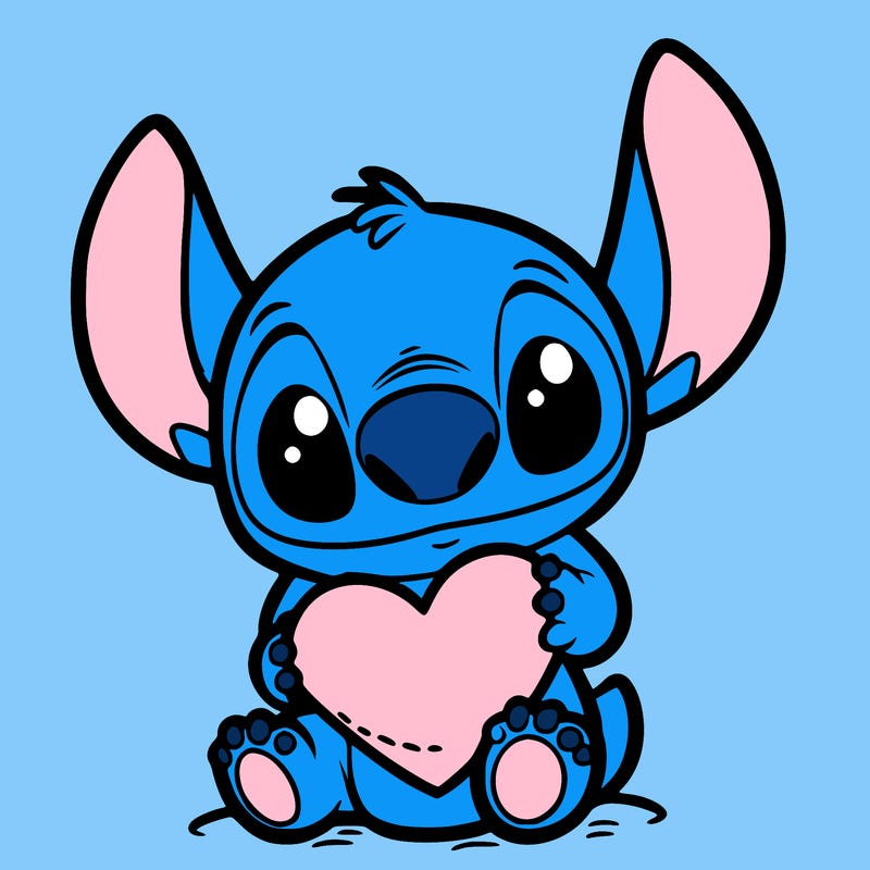 stich holding a heart