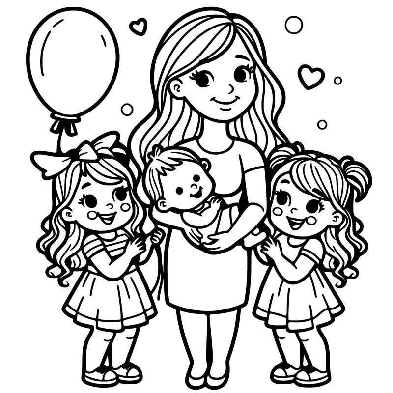 a mom with three girls