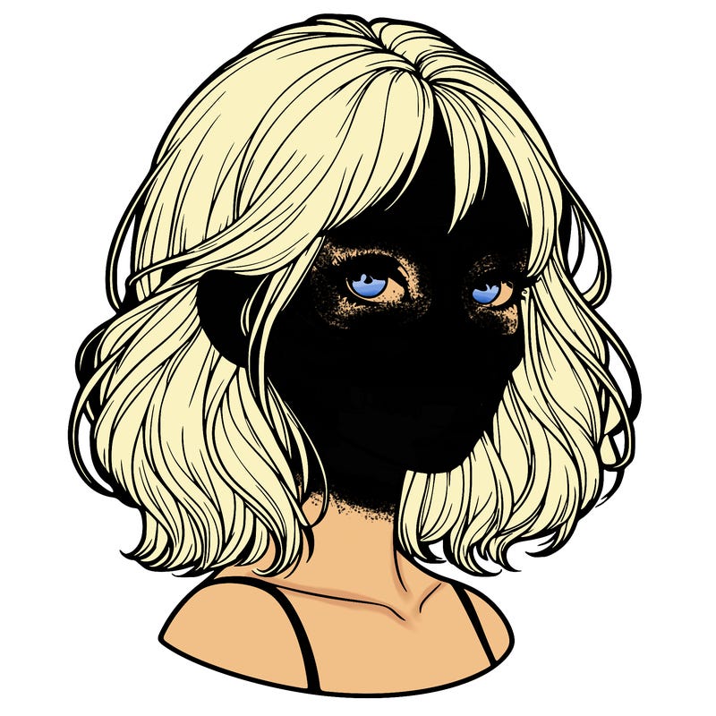 realistic girl with skull