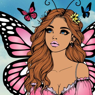 butterfly fairy realistic girl