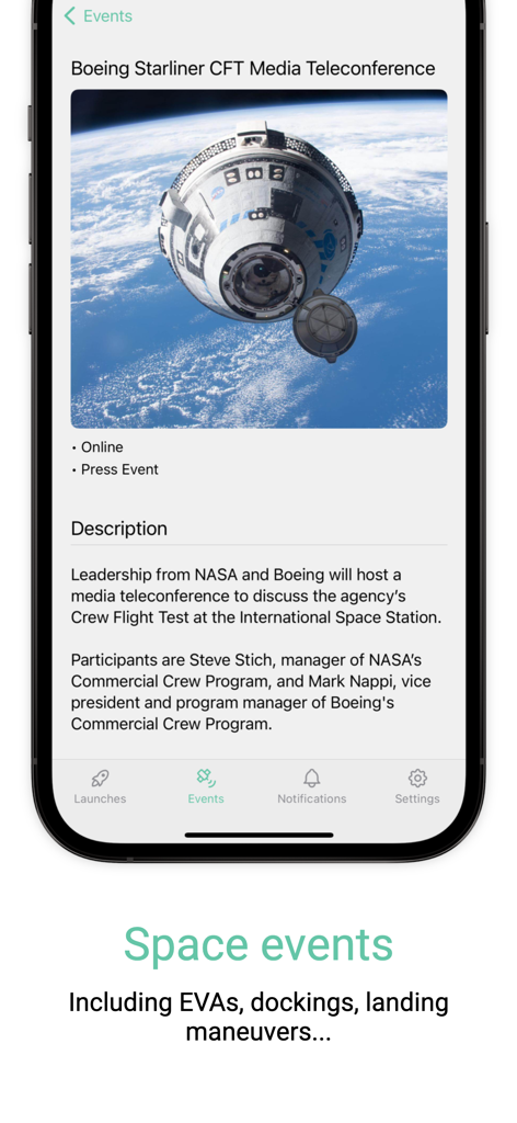 Space Launch Calendar - News App | MWM