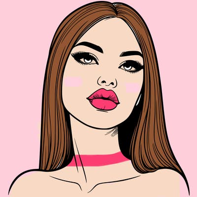 realistic woman with full lips