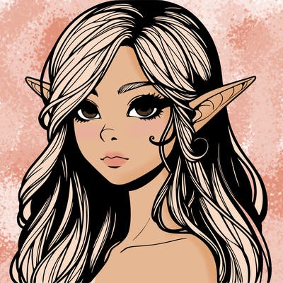 elf girl realistic dark fantasy