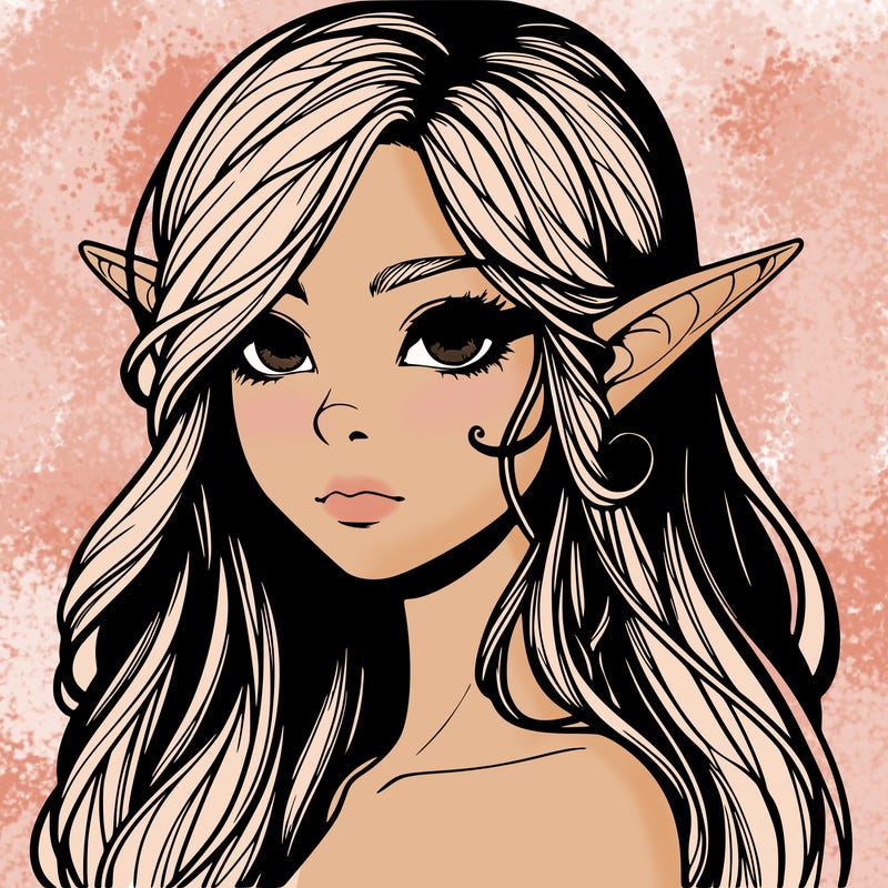 elf girl realistic dark fantasy
