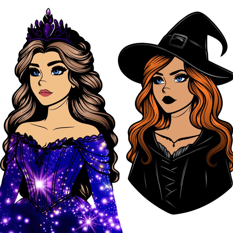 princess and witch realistic