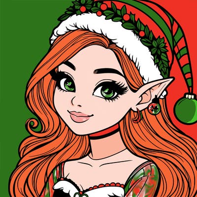 christmas girl elf realistic