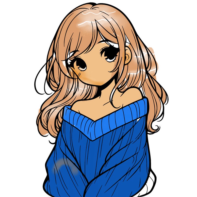 shy pretty girl wearing a sweater that is falling off one shoulder portrait