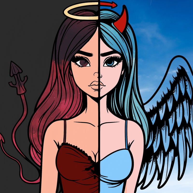 devil vs angel realistic girl