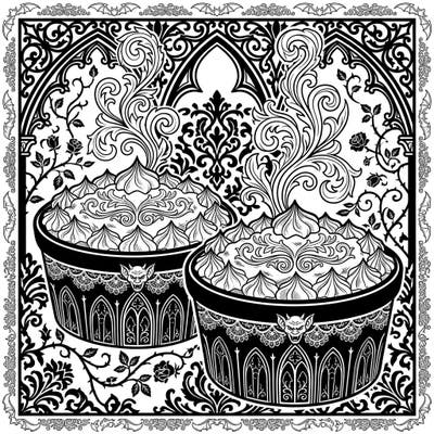 Indulge in a deliciously dark artistic journey with this Gothic Shepherd's Pie coloring page. Featuring ornate details and a mysterious vibe, it promises a uniquely engaging creative escape.