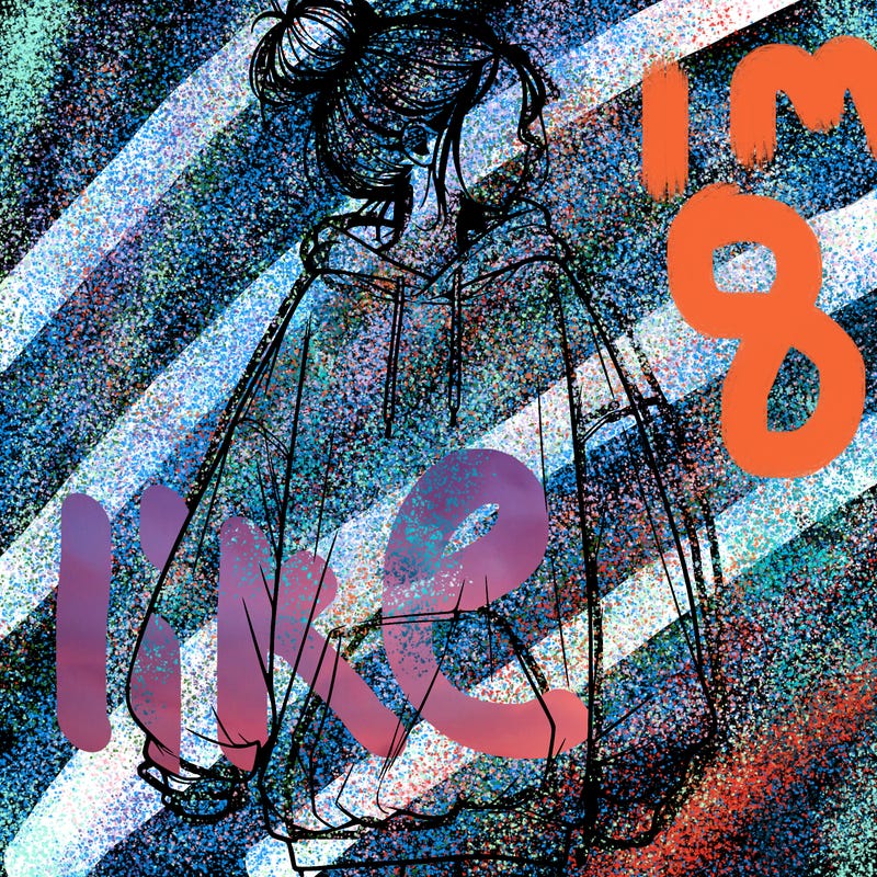 realistic girl with a oversized sweatshirt on and a bun