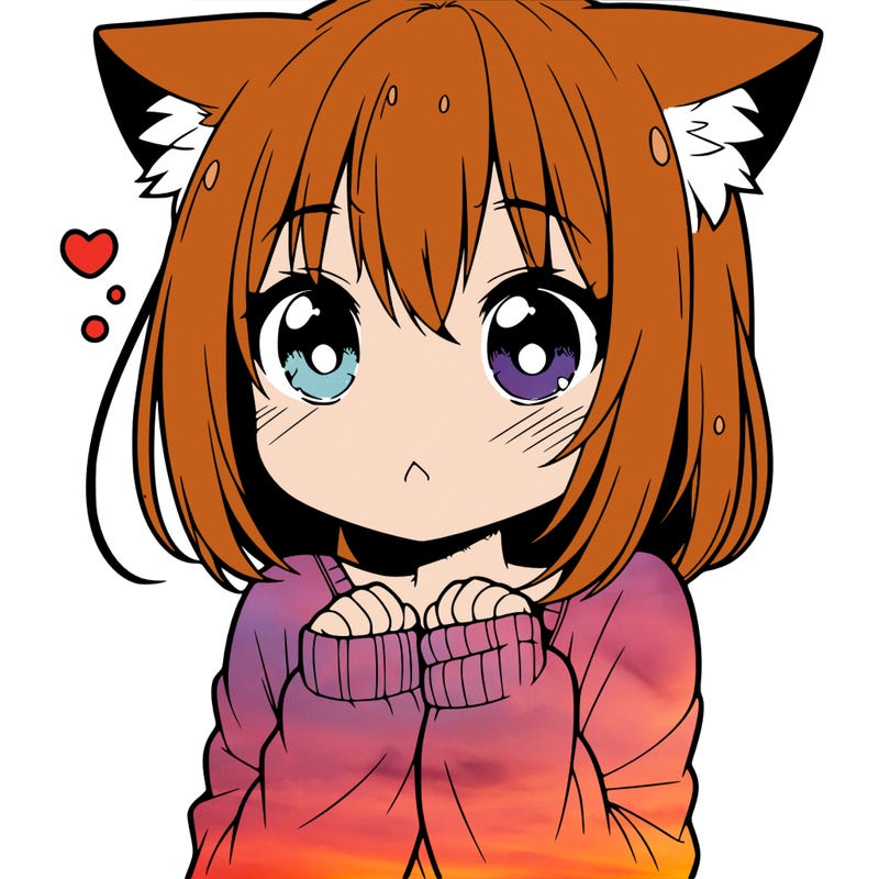 shy anime catgirl