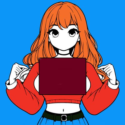 girl holding a blank sign in a long sleeve crop top