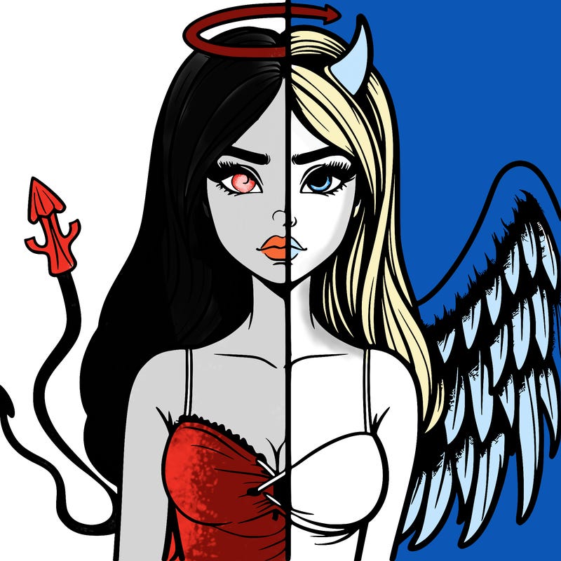 devil vs angel realistic girl