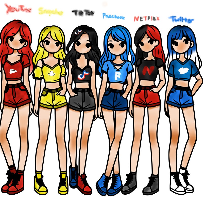 a group of girls wearing crop tops and shorts