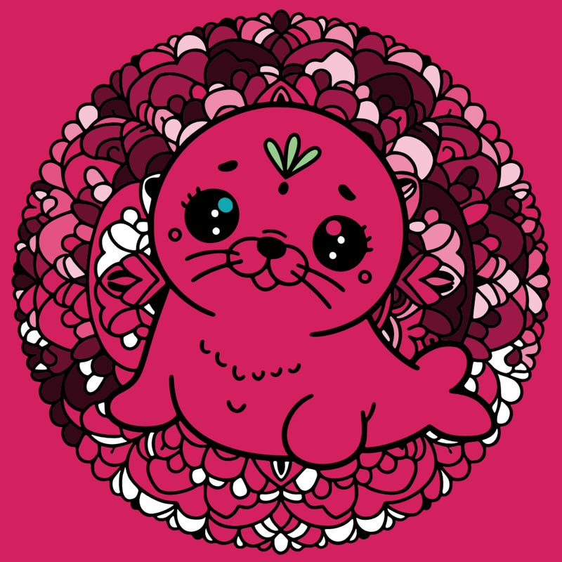 a cute baby seal mandala