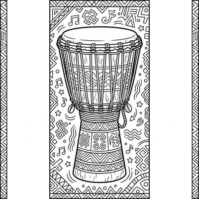 Celebrate the vibrant sounds of West Africa with this unique Djembe drum coloring bookmark. Adorned with traditional patterns and musical motifs, it’s a perfect creative escape for music lovers and culture enthusiasts.