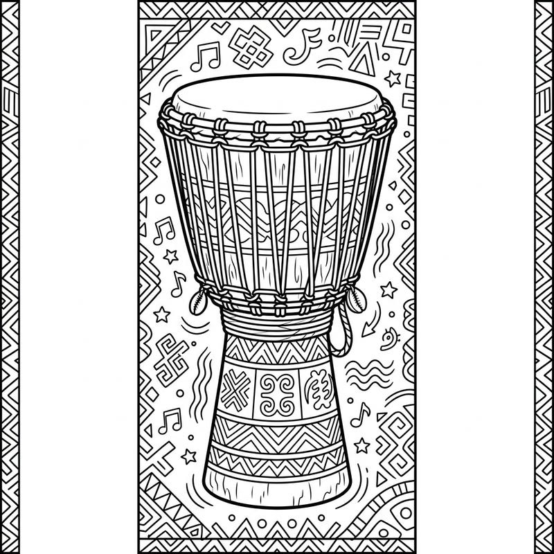 Celebrate the vibrant sounds of West Africa with this unique Djembe drum coloring bookmark. Adorned with traditional patterns and musical motifs, it’s a perfect creative escape for music lovers and culture enthusiasts.