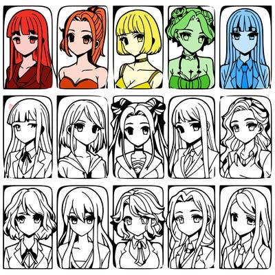 girls that look diffrent anime