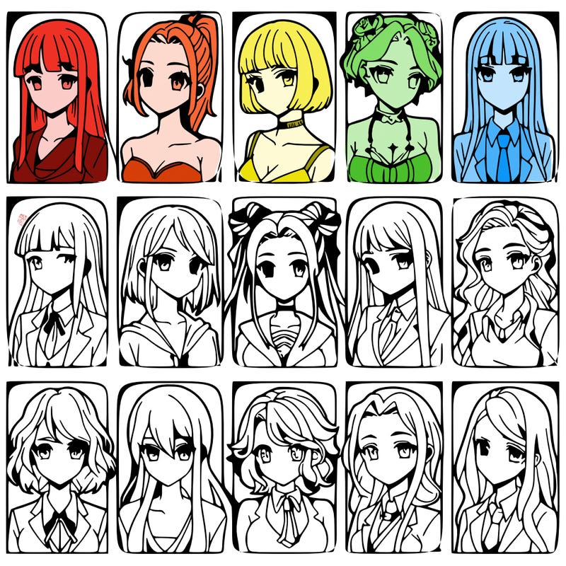 girls that look diffrent anime