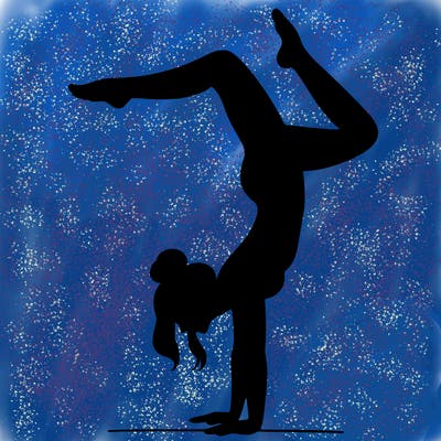 a woman doing a handstand