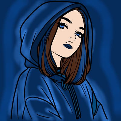 a realistic girl in a hoodie