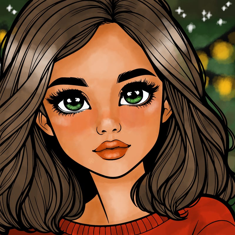realistic girl whith cute eyes