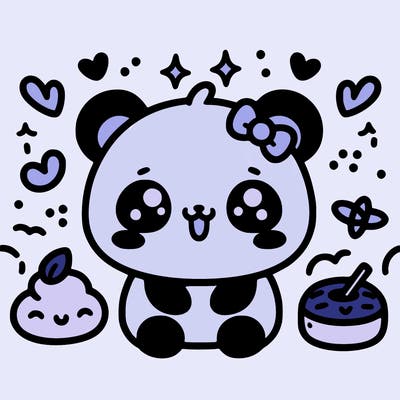 kawaii panda easy cute