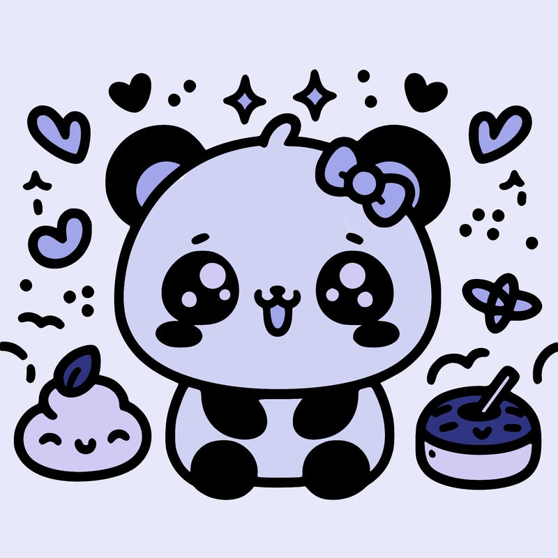kawaii panda easy cute