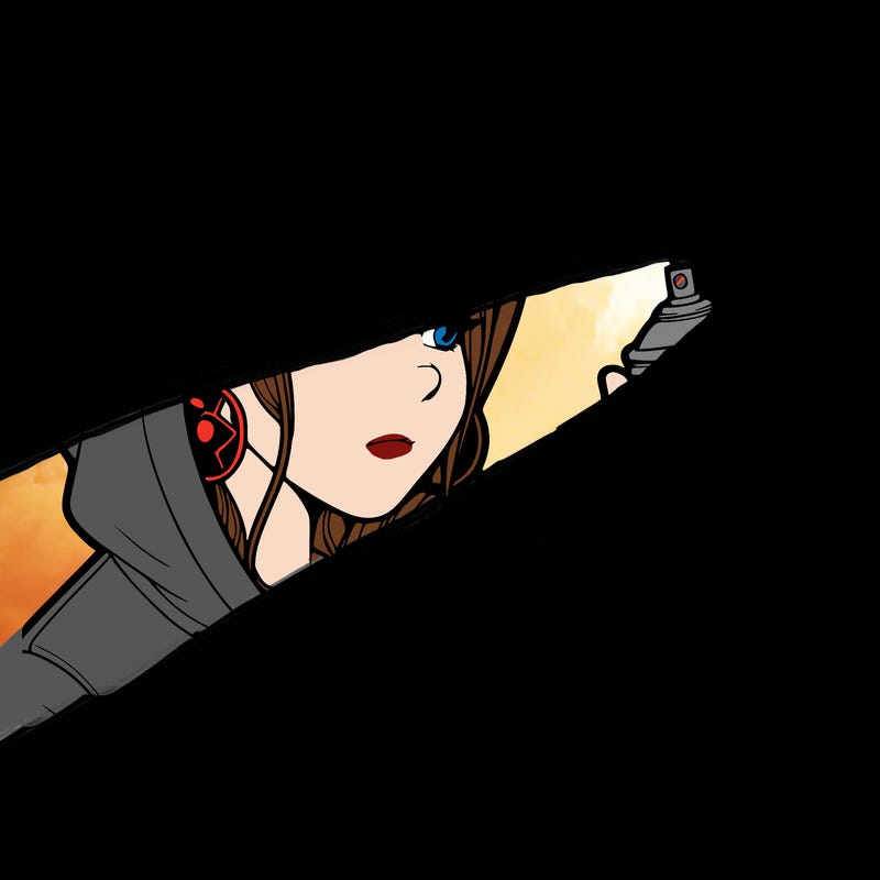 a realistic girl, spray painting