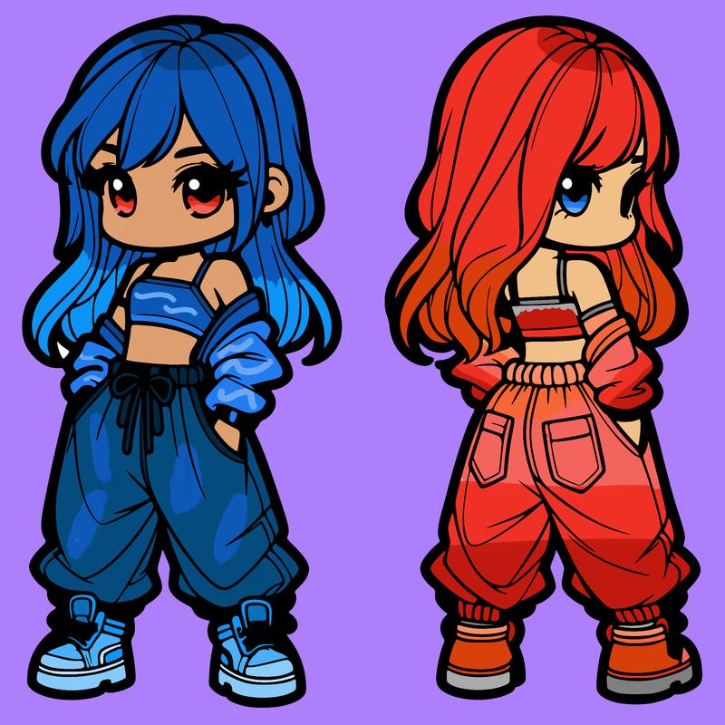 girl in crop top and baggy pants