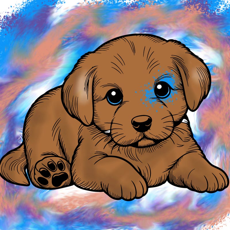 a cute realistic puppy