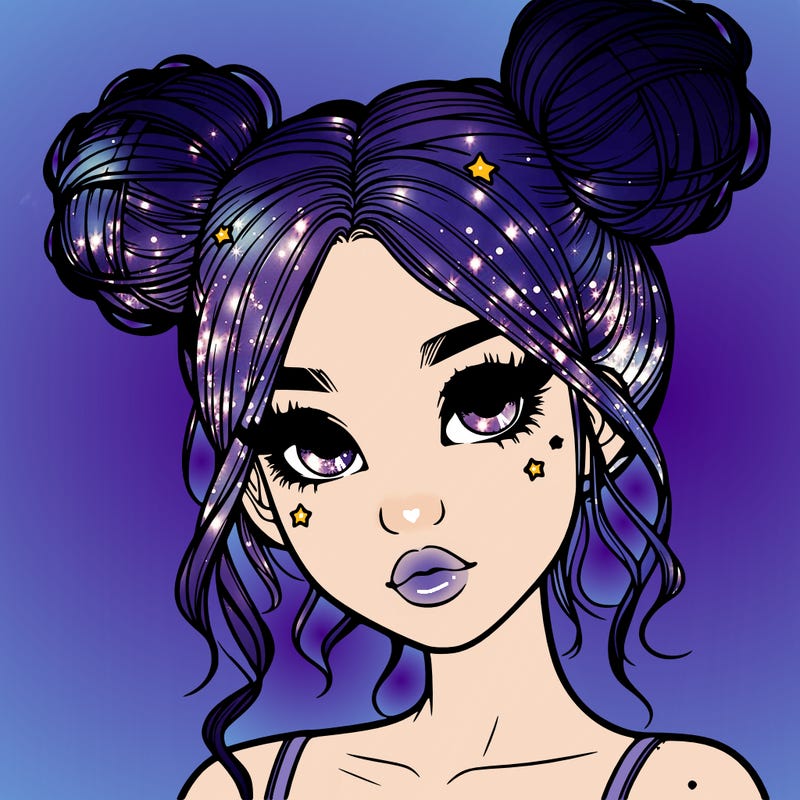 realistic girl with space buns